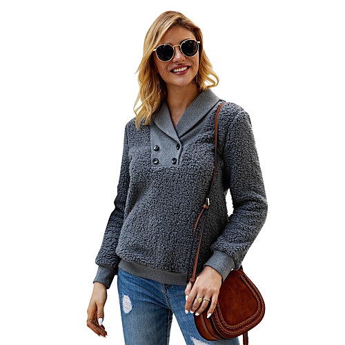 Women's Pullover Sweatshirt Teddy Coat Plain Solid Colored V Neck Daily non-printing Basic Casual Hoodies Sweatshirts Blushing Pink Dark Gray
Women's Pullover Sweatshirt Teddy Coat Plain Solid Colored V Neck Daily non-printing Basic Casual Hoodies Sweatshirts Blushing Pink Dark Gray