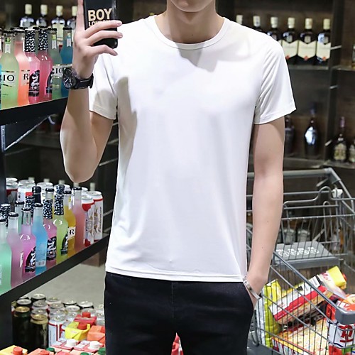 Men's T shirt non-printing Solid Colored Short Sleeve Daily Tops Basic Streetwear White Black Wine
Men's T shirt non-printing Solid Colored Short Sleeve Daily Tops Basic Streetwear White Black Wine