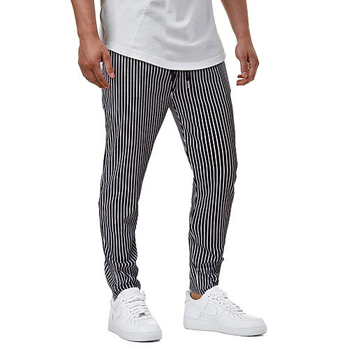 Men's Streetwear Slim Casual Going out Chinos Pants Striped Full Length Stripe Black
Men's Streetwear Slim Casual Going out Chinos Pants Striped Full Length Stripe Black