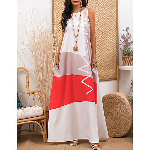 Women's A Line Dress Maxi long Dress White Sleeveless Color Block Print Summer Round Neck Casual Holiday 2021 S M L XL XXL 3XL 4XL 5XL / Plus Size / Plus Size
Women's A Line Dress Maxi long Dress White Sleeveless Color Block Print Summer Round Neck Casual Holiday 2021 S M L XL XXL 3XL 4XL 5XL / Plus Size / Plus Size