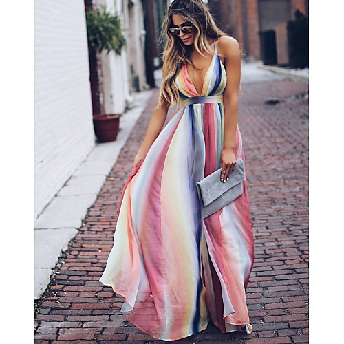 Women's Swing Dress Maxi long Dress Rainbow Sleeveless Rainbow Print Backless Print Summer Halter Neck Hot Casual Boho Beach Loose 2021 S M L XL
Women's Swing Dress Maxi long Dress Rainbow Sleeveless Rainbow Print Backless Print Summer Halter Neck Hot Casual Boho Beach Loose 2021 S M L XL