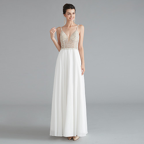A-Line Empire Sexy Engagement Formal Evening Dress V Neck Sleeveless Floor Length Chiffon with Beading Split 2021
A-Line Empire Sexy Engagement Formal Evening Dress V Neck Sleeveless Floor Length Chiffon with Beading Split 2021
