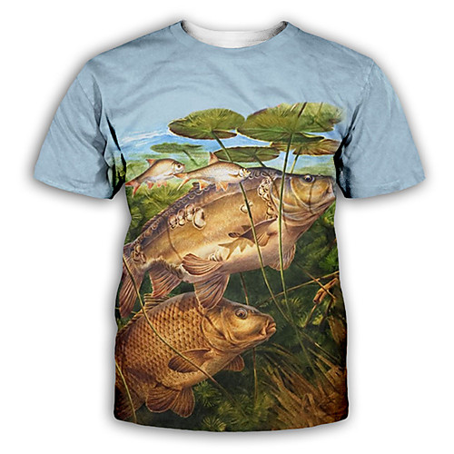 Men's T shirt Shirt 3D Print Graphic Print Short Sleeve Party Tops Exaggerated Round Neck Light Blue
Men's T shirt Shirt 3D Print Graphic Print Short Sleeve Party Tops Exaggerated Round Neck Light Blue