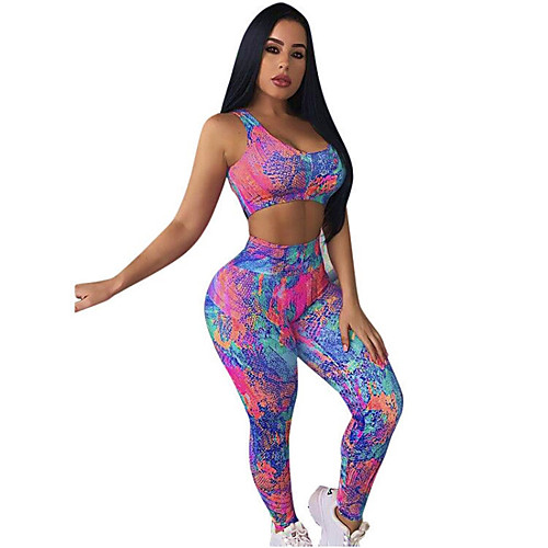 Women's 2pcs Yoga Suit Open Back Wirefree Tie Dye Blue Yoga Gym Workout Clothing Suit Sleeveless Sport Activewear Butt Lift Stretchy Slim
Women's 2pcs Yoga Suit Open Back Wirefree Tie Dye Blue Yoga Gym Workout Clothing Suit Sleeveless Sport Activewear Butt Lift Stretchy Slim
