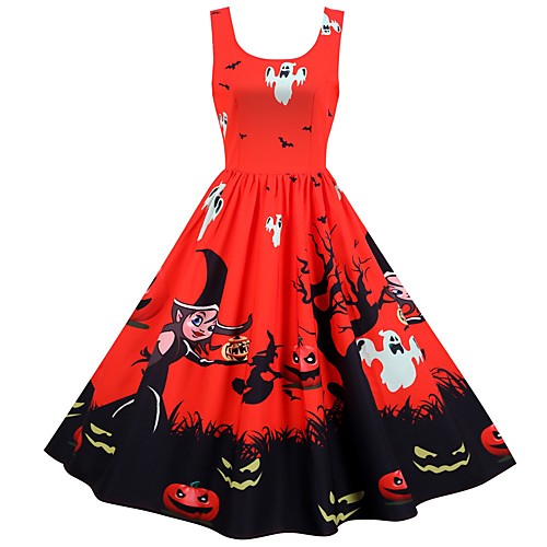 Women's Halloween A Line Dress Knee Length Dress Purple Blushing Pink Orange White Sleeveless Pumpkin Bat Skulls Print Patchwork Print Summer Round Neck Hot Vintage Slim 2021 S M L XL XXL
Women's Halloween A Line Dress Knee Length Dress Purple Blushing Pink Orange White Sleeveless Pumpkin Bat Skulls Print Patchwork Print Summer Round Neck Hot Vintage Slim 2021 S M L XL XXL