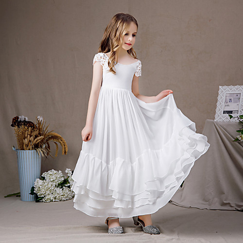 A-Line Floor Length Junior Bridesmaid Dress Party Chiffon Sleeveless Jewel Neck with Pleats
A-Line Floor Length Junior Bridesmaid Dress Party Chiffon Sleeveless Jewel Neck with Pleats