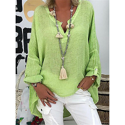 Women's Blouse Shirt Solid Colored Long Sleeve V Neck Basic Tops White Black Blushing Pink
Women's Blouse Shirt Solid Colored Long Sleeve V Neck Basic Tops White Black Blushing Pink