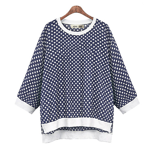 Women's T shirt Polka Dot Long Sleeve Patchwork Print Round Neck Basic Tops Cotton White Blue Green
Women's T shirt Polka Dot Long Sleeve Patchwork Print Round Neck Basic Tops Cotton White Blue Green