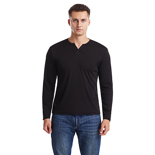 Men's T shirt non-printing Solid Colored Long Sleeve Daily Tops White Black Red
Men's T shirt non-printing Solid Colored Long Sleeve Daily Tops White Black Red