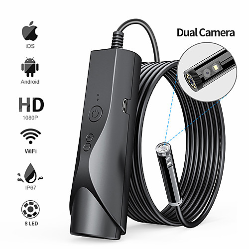 8mm Wifi Endoscope Camera Waterproof WiFi Borescope 1080P HD Dual Inspection Camera for Android Iphone iOS With 8 LED hard wire 3M
8mm Wifi Endoscope Camera Waterproof WiFi Borescope 1080P HD Dual Inspection Camera for Android Iphone iOS With 8 LED hard wire 3M