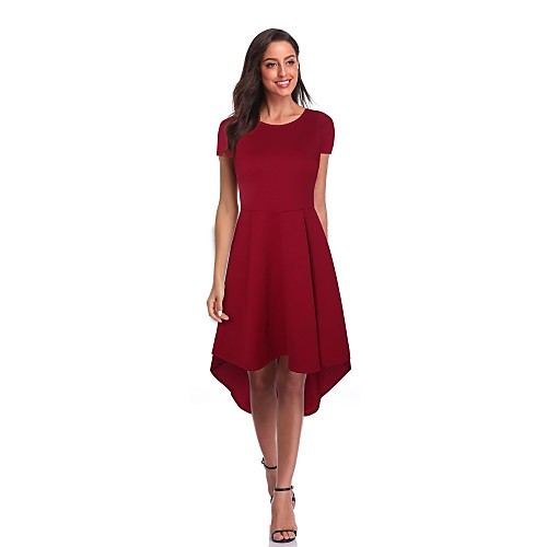 Women's Swing Dress Knee Length Dress Wine Black Short Sleeve Solid Color Patchwork Fall Round Neck Casual 2021 S M L XL XXL
Women's Swing Dress Knee Length Dress Wine Black Short Sleeve Solid Color Patchwork Fall Round Neck Casual 2021 S M L XL XXL