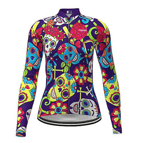 21Grams Women's Long Sleeve Cycling Jersey Winter Polyester Purple Sugar Skull Novelty Skull Bike Jersey Top Mountain Bike MTB Road Bike Cycling Quick Dry Back Pocket Sports Clothing Apparel
21Grams Women's Long Sleeve Cycling Jersey Winter Polyester Purple Sugar Skull Novelty Skull Bike Jersey Top Mountain Bike MTB Road Bike Cycling Quick Dry Back Pocket Sports Clothing Apparel