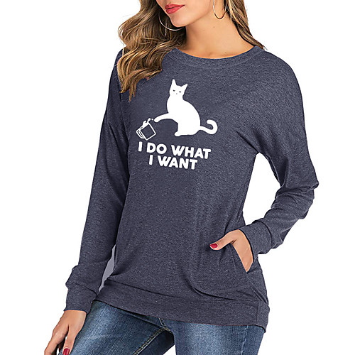 Women's T shirt Graphic Text Letter Long Sleeve Print Round Neck Basic Tops Cotton Black Blushing Pink Green
Women's T shirt Graphic Text Letter Long Sleeve Print Round Neck Basic Tops Cotton Black Blushing Pink Green