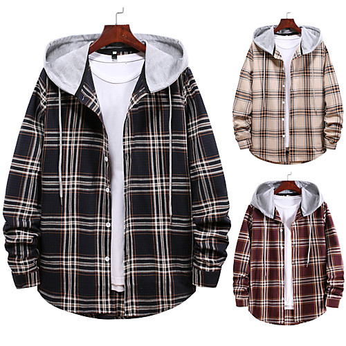 Men's Shirt non-printing Striped Color Block Plus Size Drawstring Long Sleeve Daily Tops Vintage Streetwear Hooded Wine Khaki Black
Men's Shirt non-printing Striped Color Block Plus Size Drawstring Long Sleeve Daily Tops Vintage Streetwear Hooded Wine Khaki Black