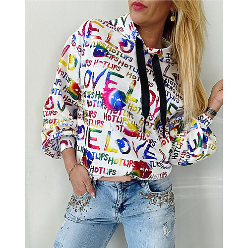 Women's Hoodie Pullover Graphic Text Letter Daily Weekend Other Prints Casual Hoodies Sweatshirts Cotton Loose White
Women's Hoodie Pullover Graphic Text Letter Daily Weekend Other Prints Casual Hoodies Sweatshirts Cotton Loose White