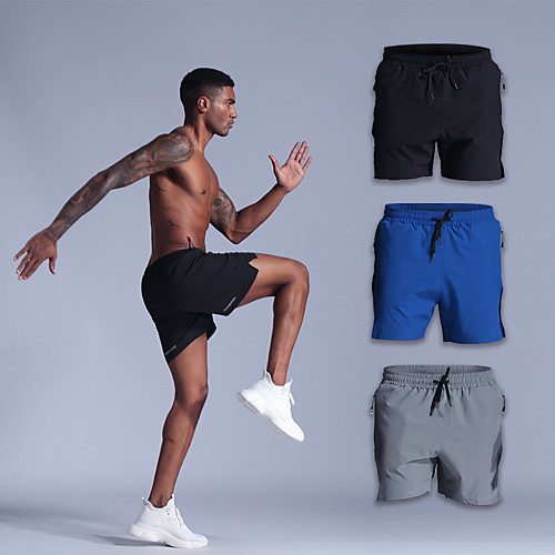 

Men's Running Shorts Athletic Bottoms 5 Inch Inseam Shorts Split Drawstring Fitness Gym Workout Performance Running Training Breathable Quick Dry Soft Normal Sport Solid Colored Black