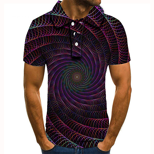 Men's Golf Shirt Tennis Shirt 3D Print Graphic Optical Illusion Print Short Sleeve Daily Tops Basic Purple
Men's Golf Shirt Tennis Shirt 3D Print Graphic Optical Illusion Print Short Sleeve Daily Tops Basic Purple
