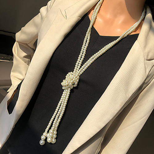 Women's Beaded Necklace Long Necklace Stacking Stackable Friends Precious Ethnic Fashion Classic Punk Imitation Pearl Chrome White 120 cm Necklace Jewelry 2pcs For Street Gift Birthday Party Beach
Women's Beaded Necklace Long Necklace Stacking Stackable Friends Precious Ethnic Fashion Classic Punk Imitation Pearl Chrome White 120 cm Necklace Jewelry 2pcs For Street Gift Birthday Party Beach
