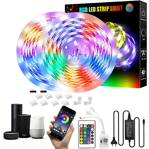 32.8Ft 10M LED Light Strips LED WiFi Wireless RGB Tiktok Lights LED Smart Waterproof 5050 With 24 Keys Remote Control Flexible Tape Lights Fits AlexaGoogle Home And 12V Adapter
32.8Ft 10M LED Light Strips LED WiFi Wireless RGB Tiktok Lights LED Smart Waterproof 5050 With 24 Keys Remote Control Flexible Tape Lights Fits AlexaGoogle Home And 12V Adapter