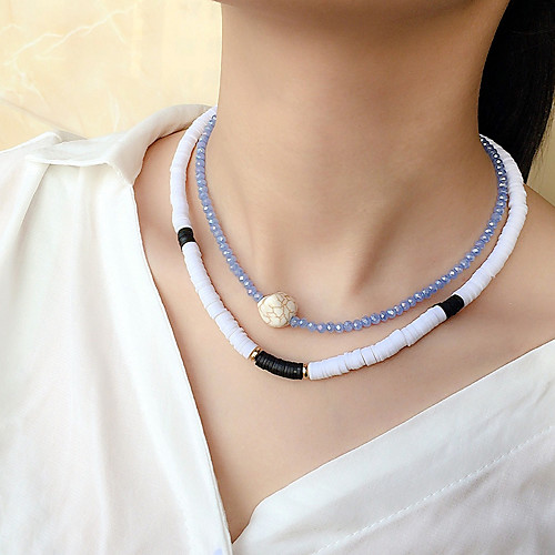 Women's Choker Necklace Beaded Necklace Handmade Friends Gemini Lucky Aquarius Blessed Simple Luxury Ethnic Fashion Crystal Silicone Stone Blue Black 40 cm Necklace Jewelry 2pcs For Street Gift
Women's Choker Necklace Beaded Necklace Handmade Friends Gemini Lucky Aquarius Blessed Simple Luxury Ethnic Fashion Crystal Silicone Stone Blue Black 40 cm Necklace Jewelry 2pcs For Street Gift