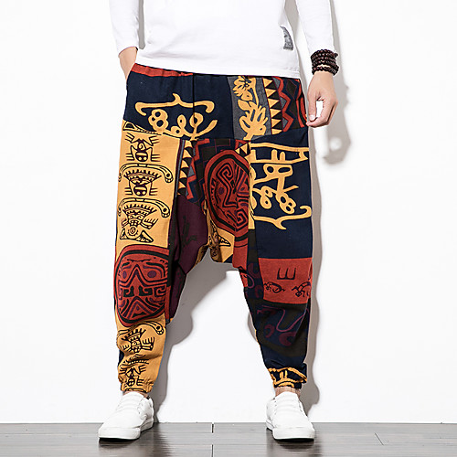 Men's Chinoiserie Folk Style Harlem Pants Outdoor Slim Daily Home Harem Sweatpants Pants Print Pattern Ankle-Length Baggy Blue Yellow Gray White Red / Elasticity
Men's Chinoiserie Folk Style Harlem Pants Outdoor Slim Daily Home Harem Sweatpants Pants Print Pattern Ankle-Length Baggy Blue Yellow Gray White Red / Elasticity