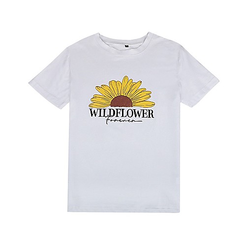 Women's T shirt Plants Print Round Neck Tops Basic Basic Top White Black Army Green
Women's T shirt Plants Print Round Neck Tops Basic Basic Top White Black Army Green