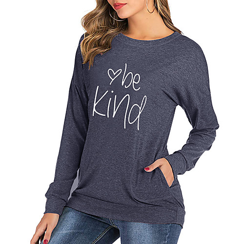 Women's T shirt Graphic Heart Text Long Sleeve Print Round Neck Tops Cotton Basic Basic Top Black Blushing Pink Green
Women's T shirt Graphic Heart Text Long Sleeve Print Round Neck Tops Cotton Basic Basic Top Black Blushing Pink Green
