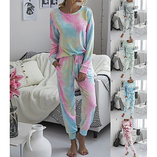 Women's Sweatsuit 2 Piece Set Drawstring Loose Fit Halo Dyeing Crew Neck Tie Dye Sport Athleisure Clothing Suit Long Sleeve Comfortable Everyday Use Causal Casual Daily / Winter
Women's Sweatsuit 2 Piece Set Drawstring Loose Fit Halo Dyeing Crew Neck Tie Dye Sport Athleisure Clothing Suit Long Sleeve Comfortable Everyday Use Causal Casual Daily / Winter