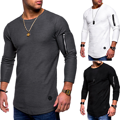 Men's T shirt Shirt non-printing Solid Colored Long Sleeve Daily Tops Basic Round Neck Army Green Black
Men's T shirt Shirt non-printing Solid Colored Long Sleeve Daily Tops Basic Round Neck Army Green Black