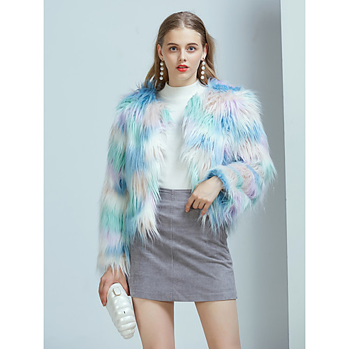 Women's Faux Fur Coat Party Fall & Winter Short Coat Regular Fit Basic Streetwear Jacket Long Sleeve Tie Dye Rainbow
Women's Faux Fur Coat Party Fall & Winter Short Coat Regular Fit Basic Streetwear Jacket Long Sleeve Tie Dye Rainbow