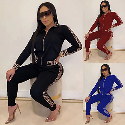 Women's Sweatsuit 2 Piece Set Elastic Waistband Patchwork Color Block Sport Athleisure Clothing Suit Long Sleeve Comfortable Everyday Use Causal Casual Daily / Winter
Women's Sweatsuit 2 Piece Set Elastic Waistband Patchwork Color Block Sport Athleisure Clothing Suit Long Sleeve Comfortable Everyday Use Causal Casual Daily / Winter
