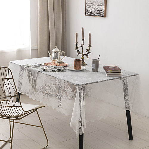 Table Cloth Lace Dust-proof Lace Solid Colored Table Cover Table Decorations For Desk Rectangular 150180/150220 Cm Pure White 1 Pc
Table Cloth Lace Dust-proof Lace Solid Colored Table Cover Table Decorations For Desk Rectangular 150180/150220 Cm Pure White 1 Pc