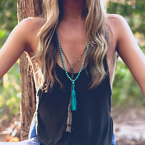 Women's Pendant Necklace Beaded Necklace Tassel Friends Lucky Simple Luxury Elegant Ethnic Stone Blue Dark Blue 85 cm Necklace Jewelry 1pc For Street Prom Birthday Party Beach Festival
Women's Pendant Necklace Beaded Necklace Tassel Friends Lucky Simple Luxury Elegant Ethnic Stone Blue Dark Blue 85 cm Necklace Jewelry 1pc For Street Prom Birthday Party Beach Festival