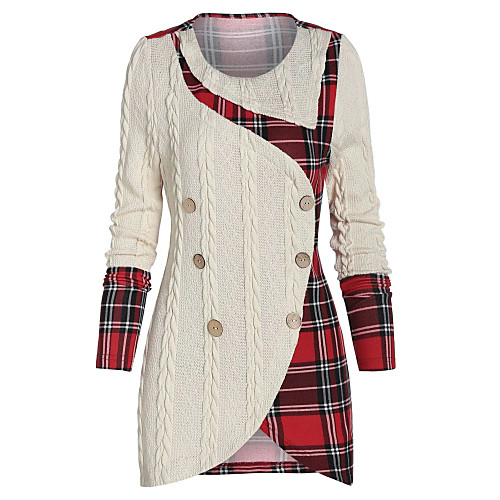 Women's Sheath Dress Short Mini Dress Beige Long Sleeve Plaid Layered Ruched Ruffle Fall Winter Round Neck Hot Vintage Sexy Going out 2021 L XL XXL 3XL / Plus Size / Plus Size
Women's Sheath Dress Short Mini Dress Beige Long Sleeve Plaid Layered Ruched Ruffle Fall Winter Round Neck Hot Vintage Sexy Going out 2021 L XL XXL 3XL / Plus Size / Plus Size