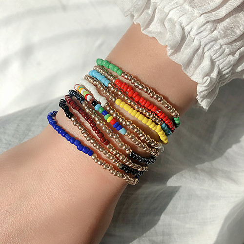 10pcs Women's Chain Bracelet Bead Bracelet Friendship Bracelet Stacking Stackable Fashion Birthday Love Colorful Fashion Punk Trendy Boho Glass Bracelet Jewelry Rainbow For Sport Gift Prom Date
10pcs Women's Chain Bracelet Bead Bracelet Friendship Bracelet Stacking Stackable Fashion Birthday Love Colorful Fashion Punk Trendy Boho Glass Bracelet Jewelry Rainbow For Sport Gift Prom Date
