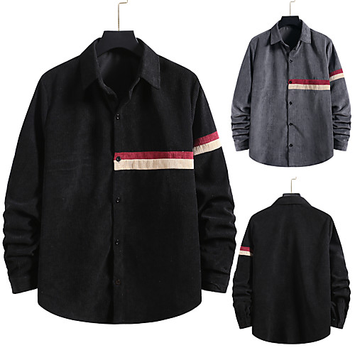 Men's Shirt non-printing Color Block Plus Size Patchwork Long Sleeve Daily Tops Corduroy Elegant Vintage Classic Collar Button Down Collar Gray Black
Men's Shirt non-printing Color Block Plus Size Patchwork Long Sleeve Daily Tops Corduroy Elegant Vintage Classic Collar Button Down Collar Gray Black