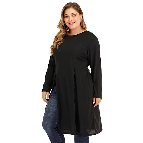 Women's Plus Size Tunic Solid Colored Long Sleeve Flowing tunic Round Neck Tops Black
Women's Plus Size Tunic Solid Colored Long Sleeve Flowing tunic Round Neck Tops Black