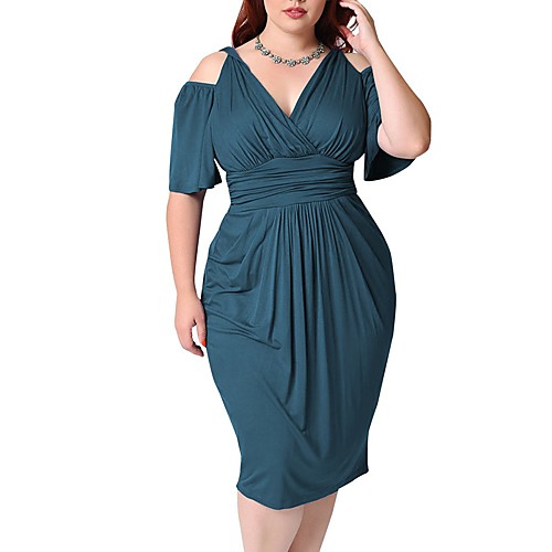 Women's Plus Size Dress A Line Dress Knee Length Dress Half Sleeve Solid Color Ruched V Neck Elegant Summer Blue Green White L XL XXL 3XL 4XL
Women's Plus Size Dress A Line Dress Knee Length Dress Half Sleeve Solid Color Ruched V Neck Elegant Summer Blue Green White L XL XXL 3XL 4XL