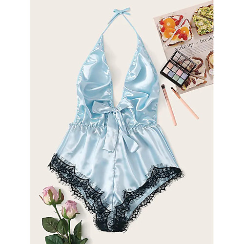 Women's Lace Bow Super Sexy Bodysuits Nightwear Solid Colored Light Blue / Dusty Rose One-Size / Halter Neck / Deep V
Women's Lace Bow Super Sexy Bodysuits Nightwear Solid Colored Light Blue / Dusty Rose One-Size / Halter Neck / Deep V