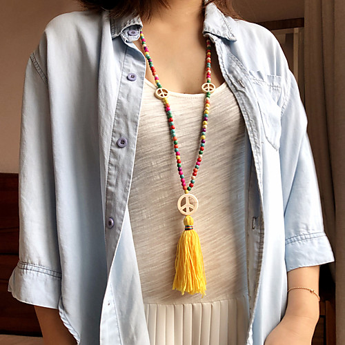 Women's Pendant Necklace Beaded Necklace Tassel Friends Joy Lucky Blessed Peace Sign Luxury Unique Design Colorful Punk Stone Yellow 90 cm Necklace Jewelry 1pc For Street Gift Masquerade Prom Festival
Women's Pendant Necklace Beaded Necklace Tassel Friends Joy Lucky Blessed Peace Sign Luxury Unique Design Colorful Punk Stone Yellow 90 cm Necklace Jewelry 1pc For Street Gift Masquerade Prom Festival