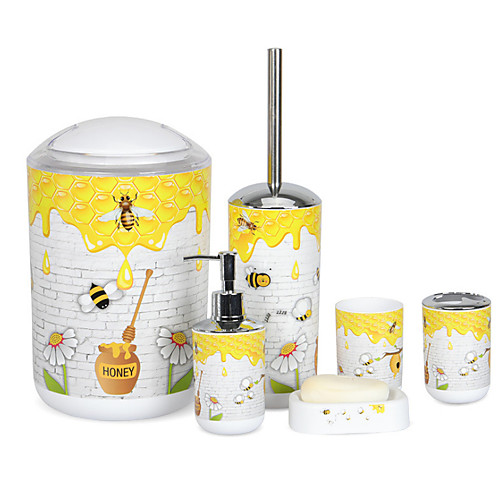 Bathroom Accessories Set 6 pcs Include Toilet Brush Set/Soap Dish/Trash Can/2 Toothbrush Cups and Soap Dispenser ABS Material
Bathroom Accessories Set 6 pcs Include Toilet Brush Set/Soap Dish/Trash Can/2 Toothbrush Cups and Soap Dispenser ABS Material