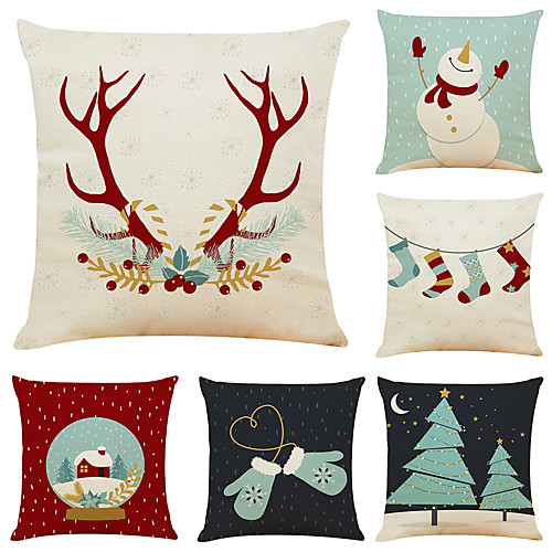 1 Set of 4 pcs Christmas Series Decorative Faux Linen Throw Pillow Cover 18 x 18 inches 45 x 45cm For Home Decoration Christmas Decoration
1 Set of 4 pcs Christmas Series Decorative Faux Linen Throw Pillow Cover 18 x 18 inches 45 x 45cm For Home Decoration Christmas Decoration
