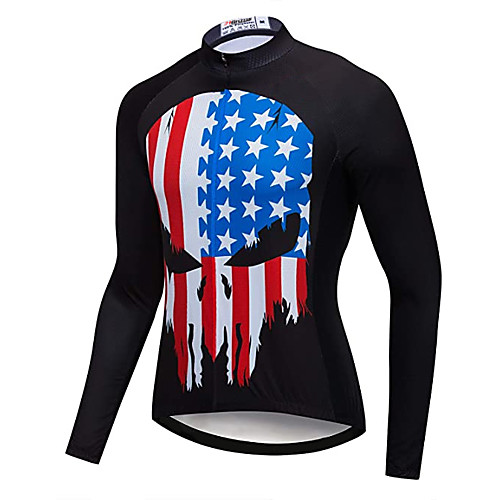 21Grams Men's Long Sleeve Cycling Jersey Winter Polyester Black Sugar Skull USA National Flag Bike Jersey Top Mountain Bike MTB Road Bike Cycling UV Resistant Quick Dry Breathable Sports Clothing
21Grams Men's Long Sleeve Cycling Jersey Winter Polyester Black Sugar Skull USA National Flag Bike Jersey Top Mountain Bike MTB Road Bike Cycling UV Resistant Quick Dry Breathable Sports Clothing