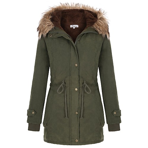 Women's Coat Daily Fall & Winter Long Coat Hooded Regular Fit Basic Jacket Long Sleeve Solid Colored Army Green Black / Cotton
Women's Coat Daily Fall & Winter Long Coat Hooded Regular Fit Basic Jacket Long Sleeve Solid Colored Army Green Black / Cotton