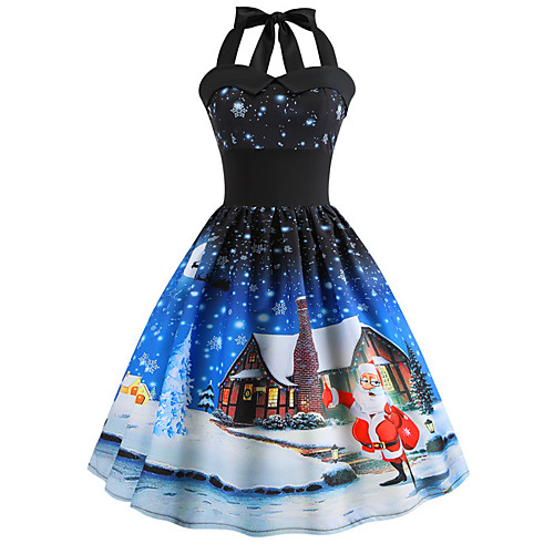 Women's A Line Dress Knee Length Dress Blue Purple Blushing Pink Red Sleeveless Print Lace up Print Fall Summer Halter Neck Vintage Christmas Party Slim 2021 S M L XL XXL
Women's A Line Dress Knee Length Dress Blue Purple Blushing Pink Red Sleeveless Print Lace up Print Fall Summer Halter Neck Vintage Christmas Party Slim 2021 S M L XL XXL