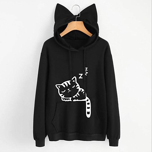 Women's Pullover Hoodie Sweatshirt Cat Front Pocket Daily Other Prints Basic Hoodies Sweatshirts Loose Blushing Pink Wine Light gray
Women's Pullover Hoodie Sweatshirt Cat Front Pocket Daily Other Prints Basic Hoodies Sweatshirts Loose Blushing Pink Wine Light gray