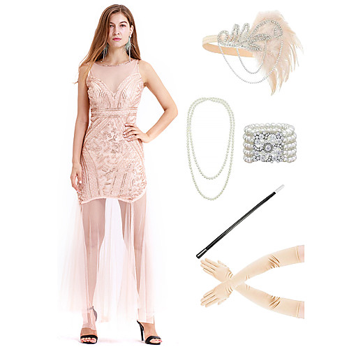 The Great Gatsby 1920s Vintage Vacation Dress Flapper Dress Outfits Masquerade Prom Dress Women's Costume Beige Vintage Cosplay Party Prom / Gloves / Headwear / Necklace / Bracelets & Bangles
The Great Gatsby 1920s Vintage Vacation Dress Flapper Dress Outfits Masquerade Prom Dress Women's Costume Beige Vintage Cosplay Party Prom / Gloves / Headwear / Necklace / Bracelets & Bangles