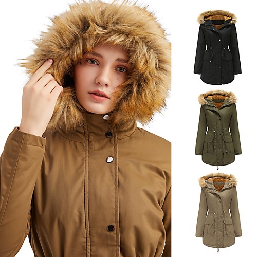 Women's Parka Long Coat Loose Jacket Solid Colored Army Green Khaki / Cotton / Cotton
Women's Parka Long Coat Loose Jacket Solid Colored Army Green Khaki / Cotton / Cotton