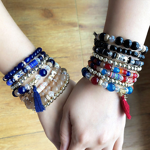4pcs Women's Bead Bracelet Friendship Bracelet Wrap Bracelet Beads Fashion Leaf Lucky Tassel Ethnic Colorful Sweet Boho Resin Bracelet Jewelry khaki / Royal Blue / Rainbow For Sport Gift Prom Date
4pcs Women's Bead Bracelet Friendship Bracelet Wrap Bracelet Beads Fashion Leaf Lucky Tassel Ethnic Colorful Sweet Boho Resin Bracelet Jewelry khaki / Royal Blue / Rainbow For Sport Gift Prom Date