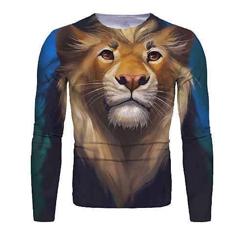 Men's T shirt 3D Print Graphic Animal Long Sleeve Daily Tops Basic Gray / Navy
Men's T shirt 3D Print Graphic Animal Long Sleeve Daily Tops Basic Gray / Navy